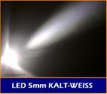 LED 5mm " kaltweiss " 19.000 mcd 20° LEDs